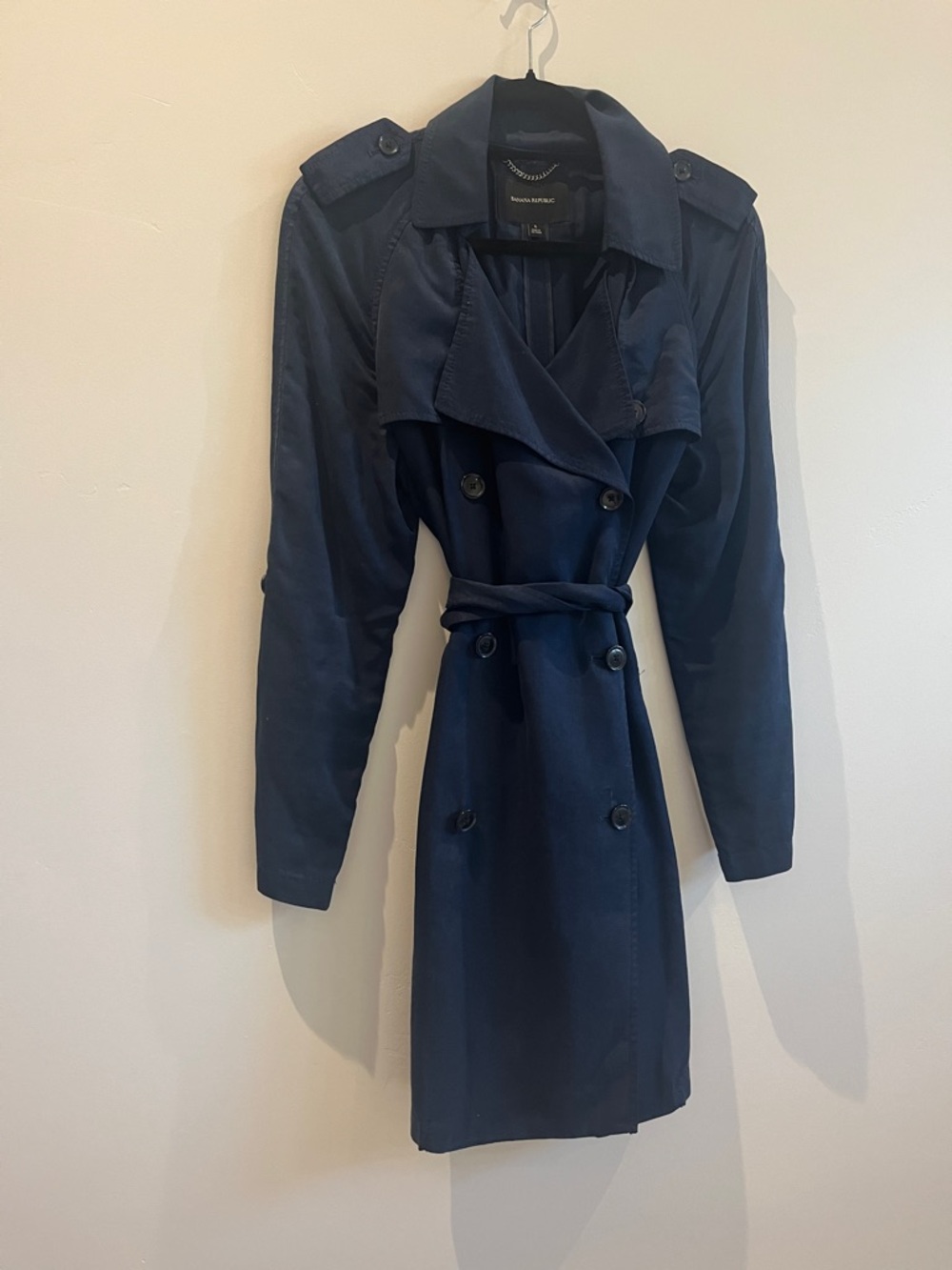 Banana Republic Navy Drapey Trench Coat